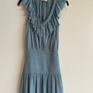 Ramy Brook Light Blue Ruffled Mini Dress